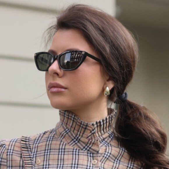 NEW GUCCI GG1815S 001 CAT EYE BLACK WOMEN SUNGLASSES GUCCI - Picture 4 of 11